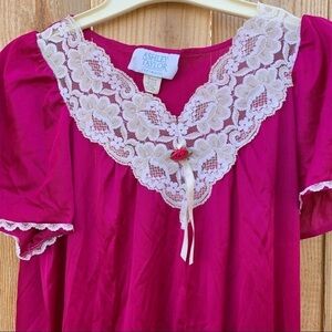 Vintage Ashley Taylor Gown Lingerie Sleep Shirt Babydoll Lace Nightie Size M
